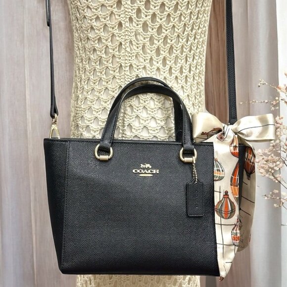 Coach Handbags - EUC COACH Black Leather Alice Satchel Crossbody Handbag #CA224